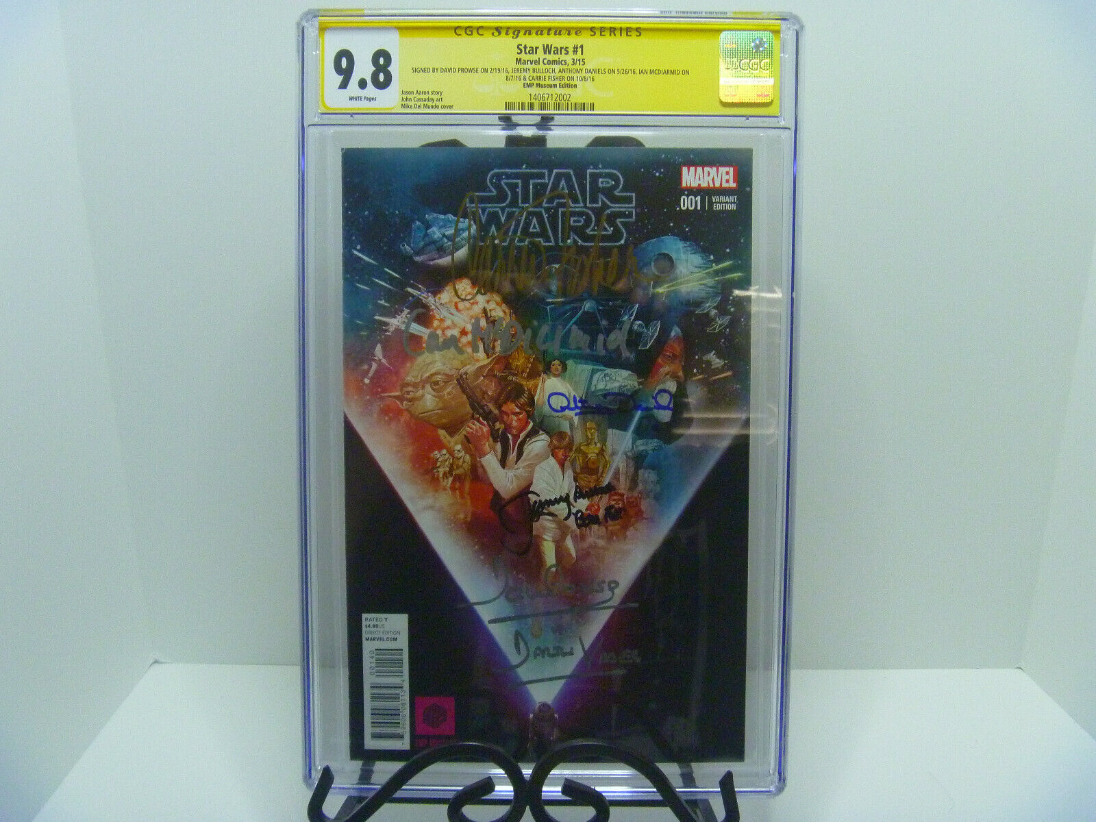 Star Wars 1 Emp Variant CGC SS 98 Carrie Fisher David Prowse Bulloch Daniels