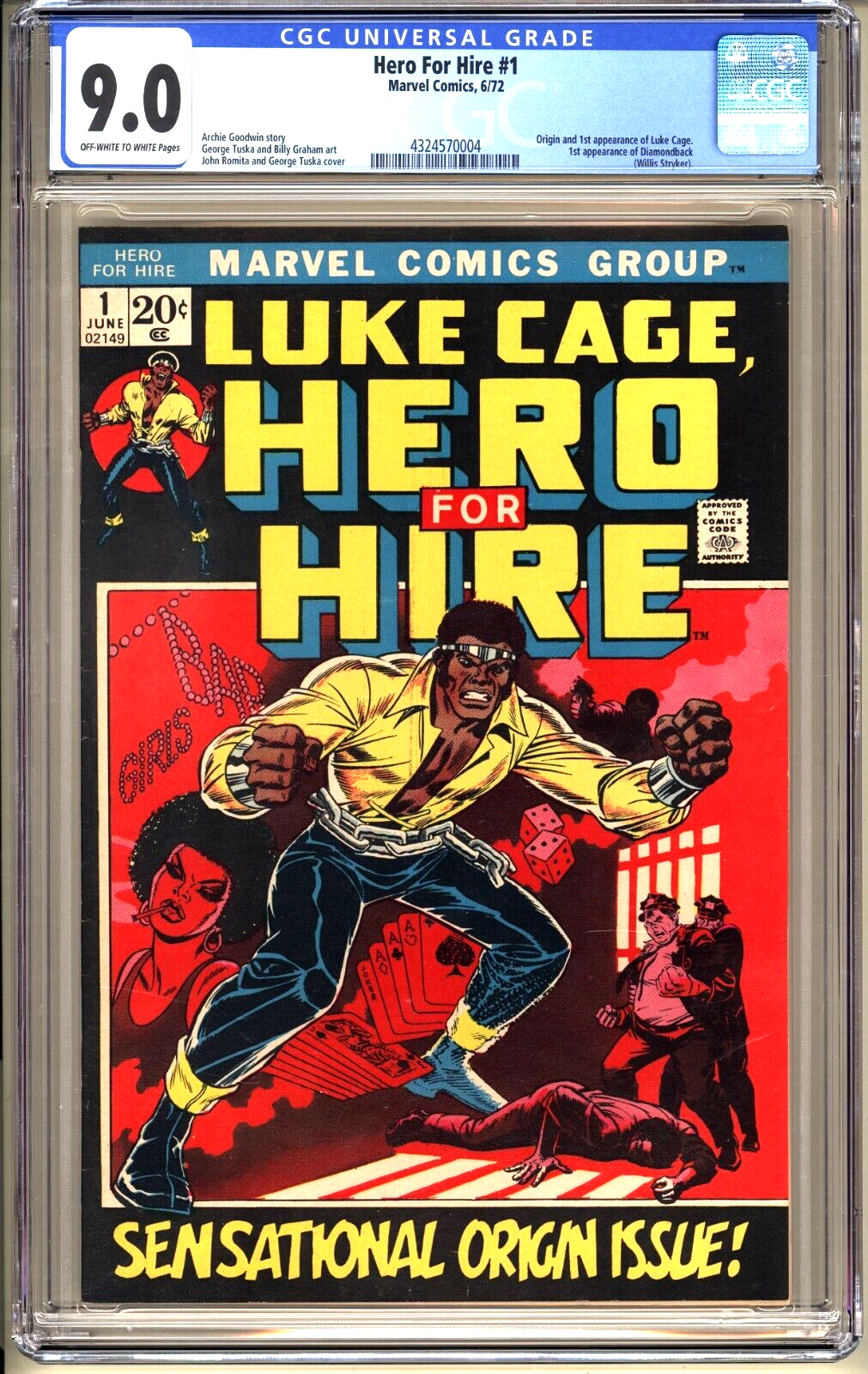 Hero for Hire 1  CGC 90 OWW VFNM  Marvel Comics 1972 1st appearance LUKE CAGE