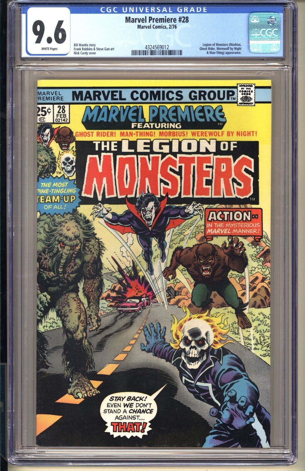 Marvel Premiere 28 CGC 96 WP NM Marvel Comics 1976 1st Legion of Monsters v1