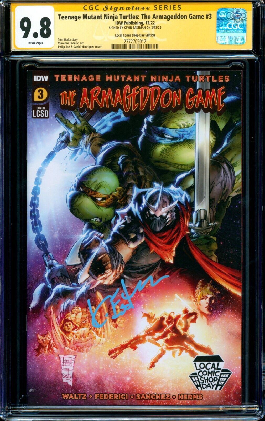 Teenage Mutants Ninja Turtles Armageddon 3 VARIANT CGC SS 98 signed Eastman