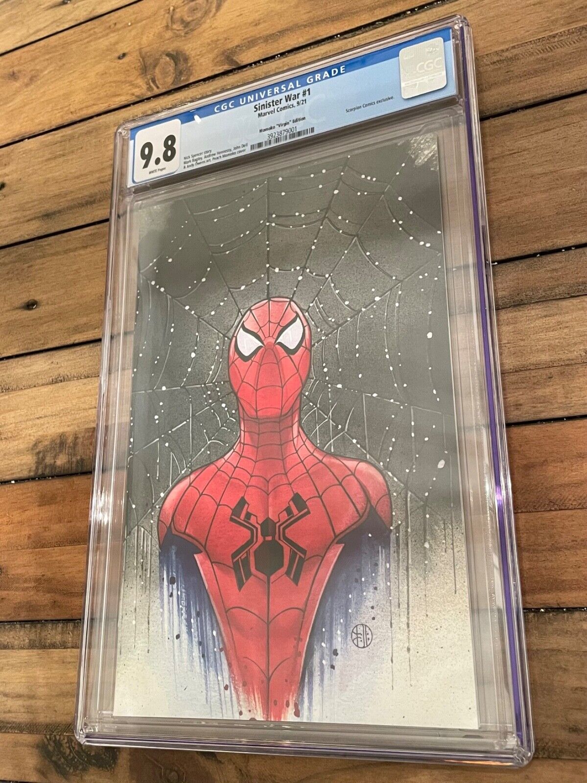 SINISTER WAR 1 PEACH MOMOKO CGC 98 SPIDERMAN VIRGIN VARIANT LTD 500 COA MINT