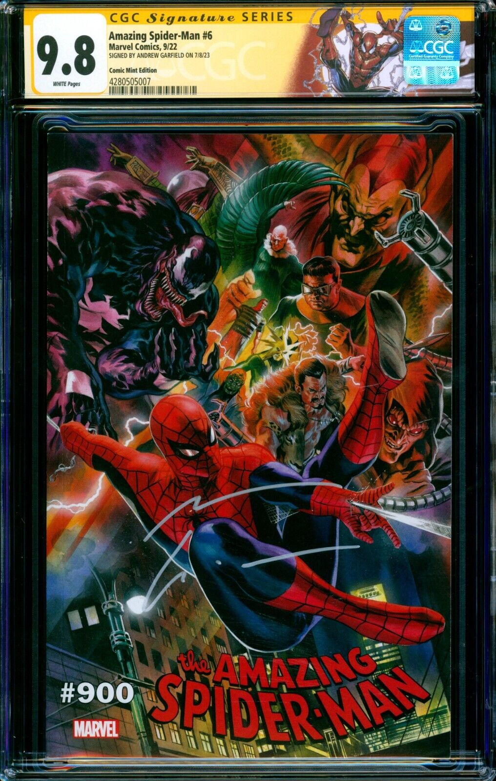 Amazing SpiderMan 6 VARIANT CGC SS 98 signed Andrew Garfield SPIDERMAN ACTOR