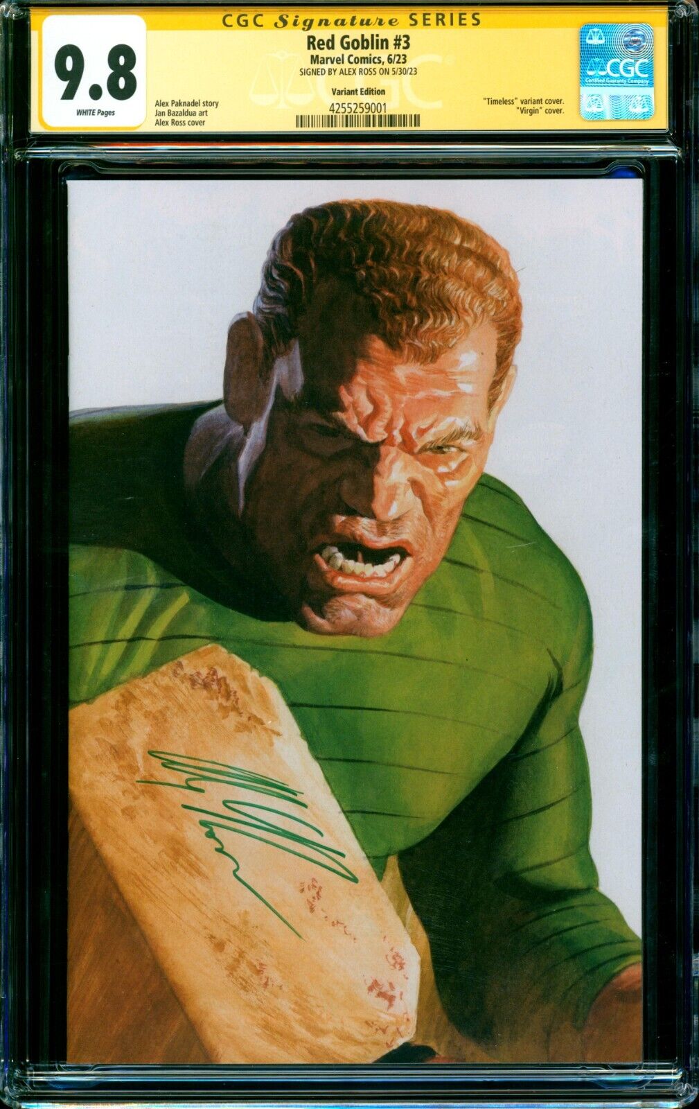 Red Goblin 3 SANDMAN TIMELESS VARIANT CGC SS 98 signed Alex Ross SINISTER SIX