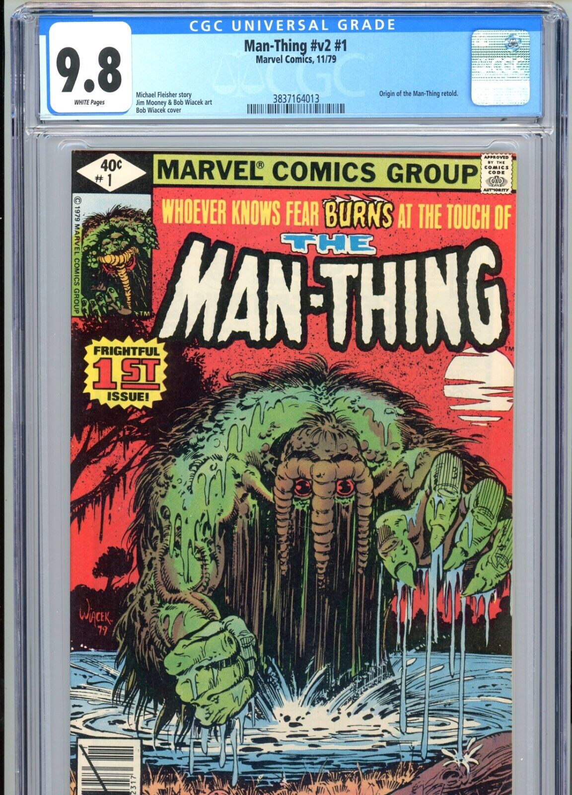 ManThing v2 1 CGC 98 White Pages Origin Retold Marvel Comics 1979