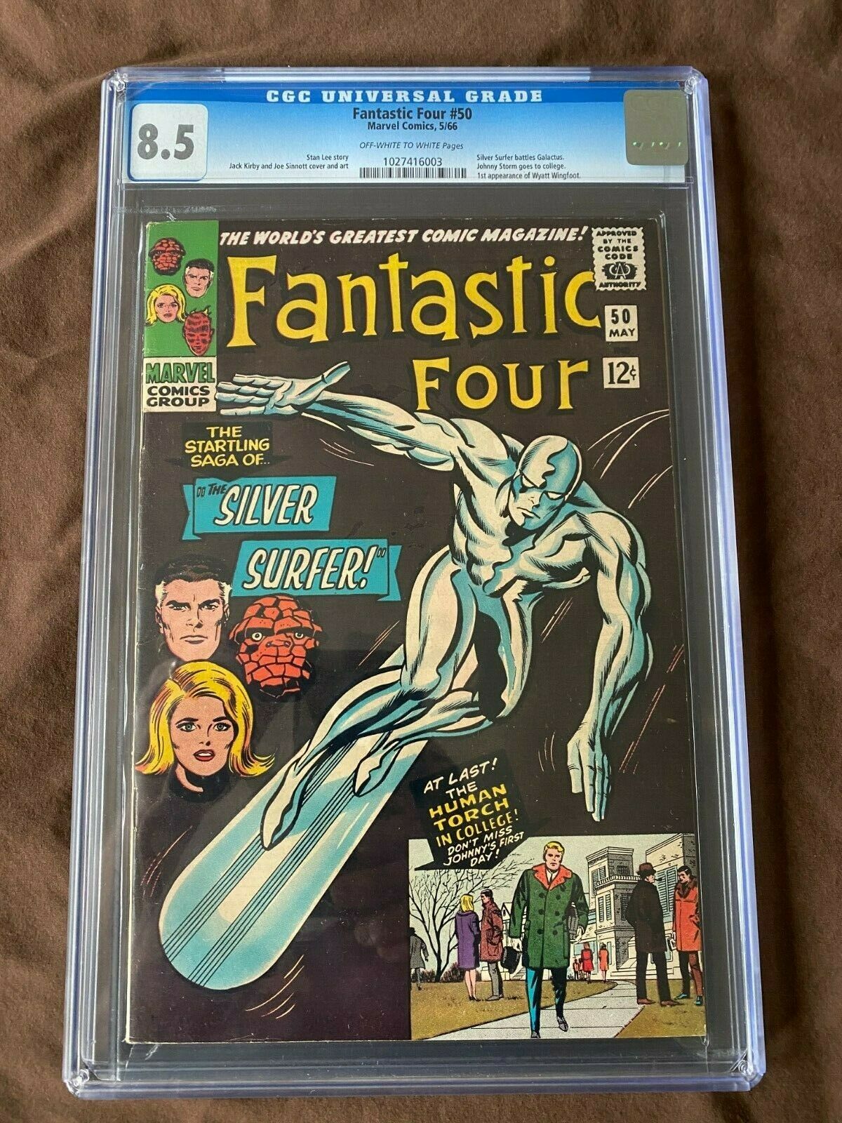 Fantastic Four 50 CGC 85 Silver Surfer Battles Galactus Silver AgeKey Book