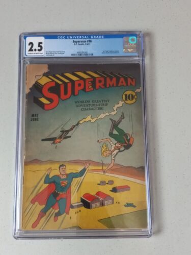 Superman 10 CGC 25 DC 1941 1st Bald Luthor in comics Key Book Fast Shipping