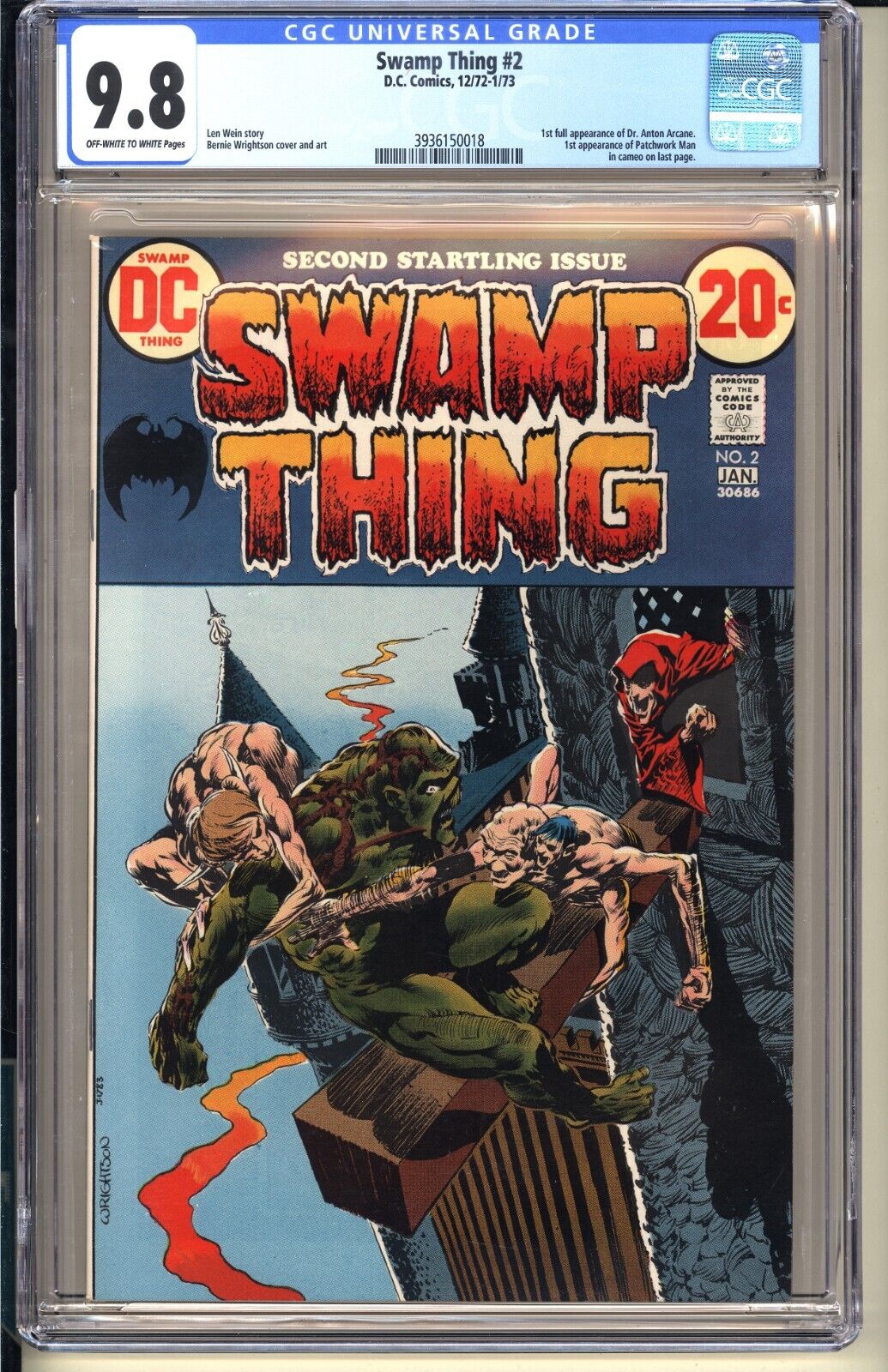 Swamp Thing 2  CGC 98 OWW NMMT DC Comics 1973 Bernie Wrightson Len Wein v1