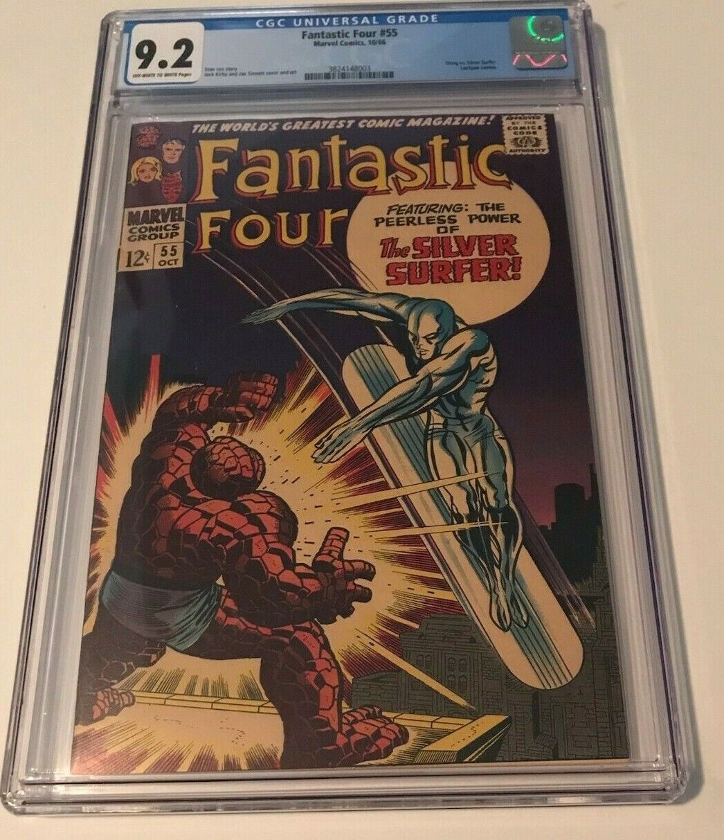 Marvel Comics Fantastic Four 55 CGC 92 OWW CLASSIC THING SILVER SURFER COVER