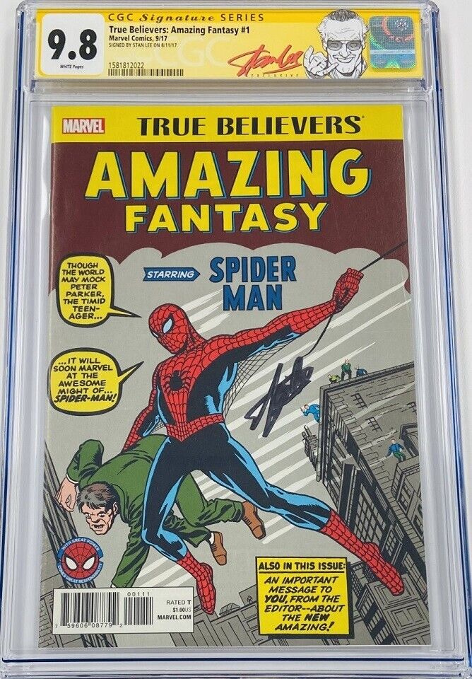 TB Amazing Fantasy 15 RP Autograph Signed Stan Lee CGC 98 SS 1st Spiderman App