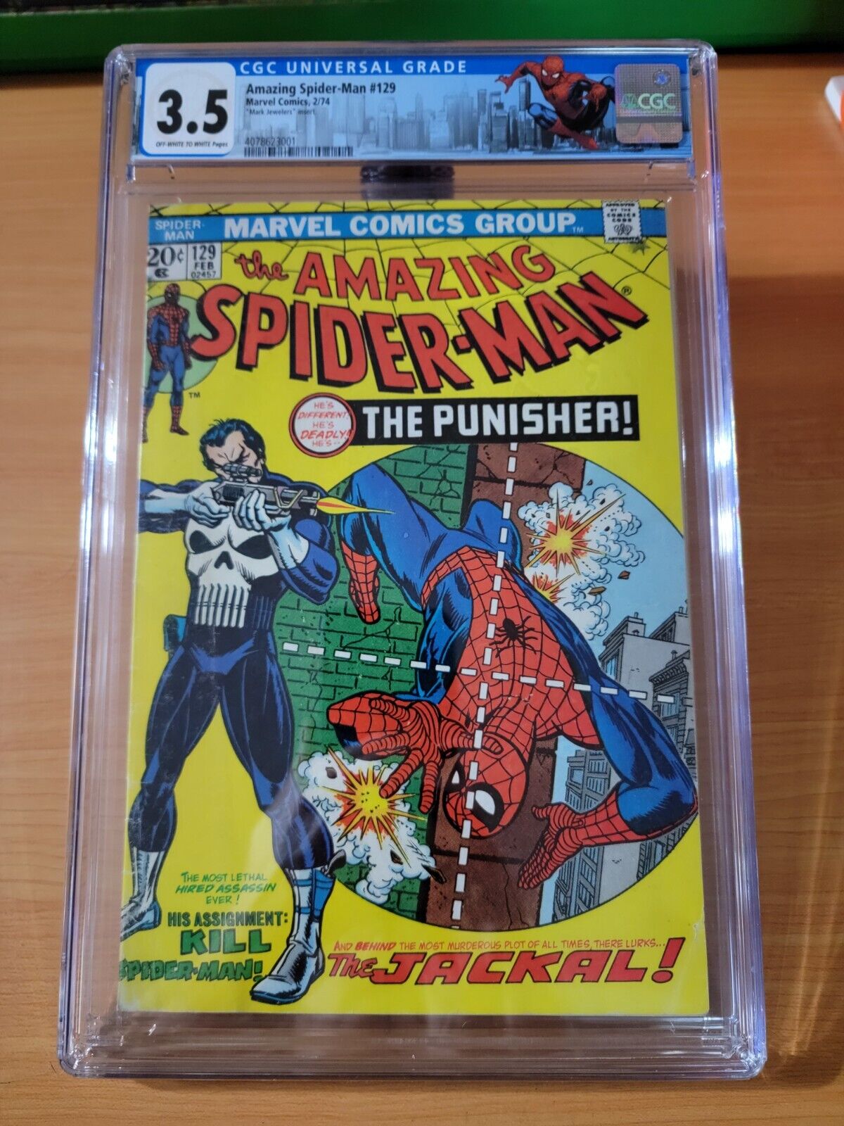 Amazing SpiderMan 129 1st Punisher MARK JEWELERS VARIANT  CGC 35  1974
