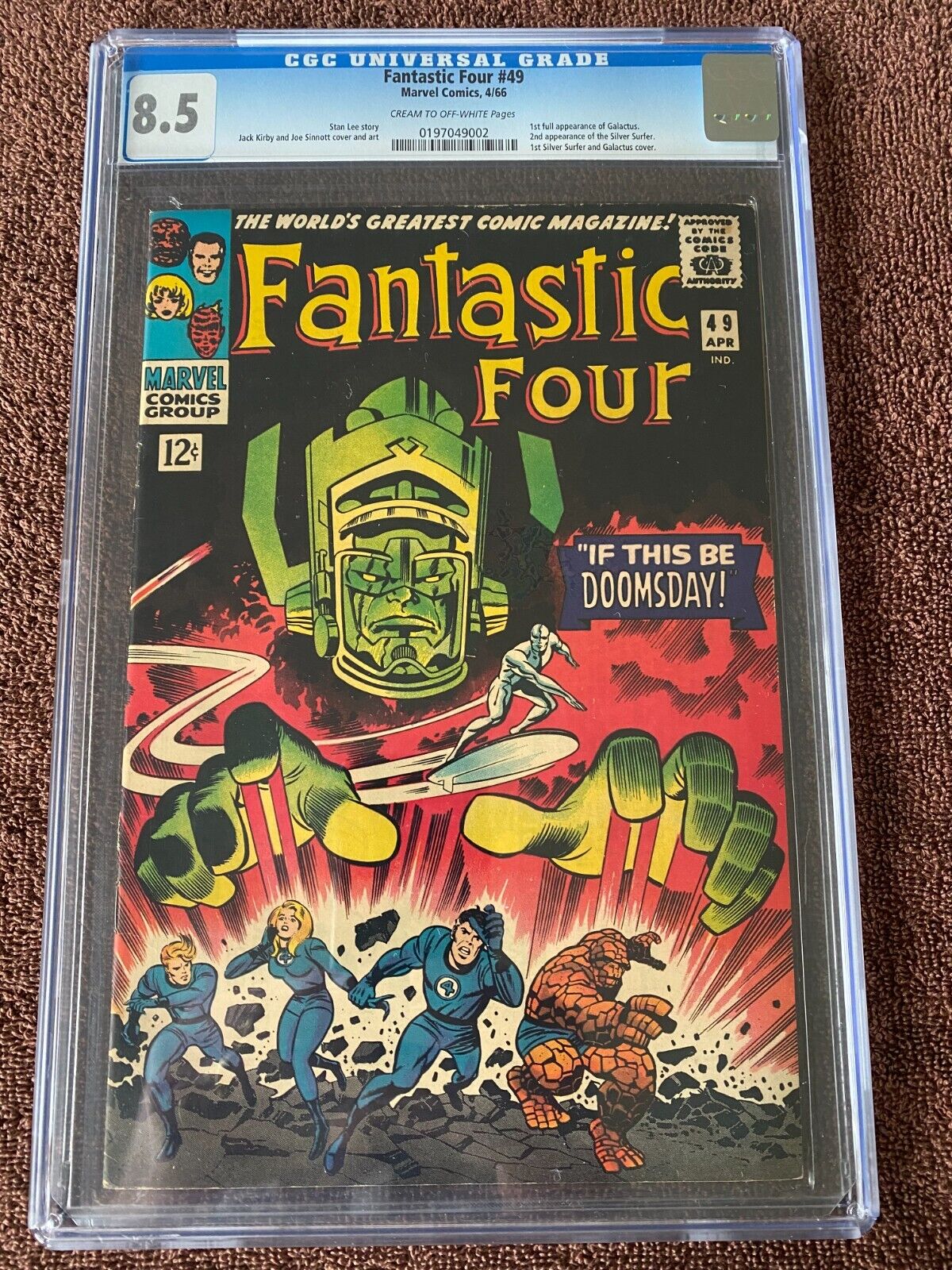 Fantastic Four 49  CGC 85  1st Full Galactus2nd Silver Surfer Mega Key Book