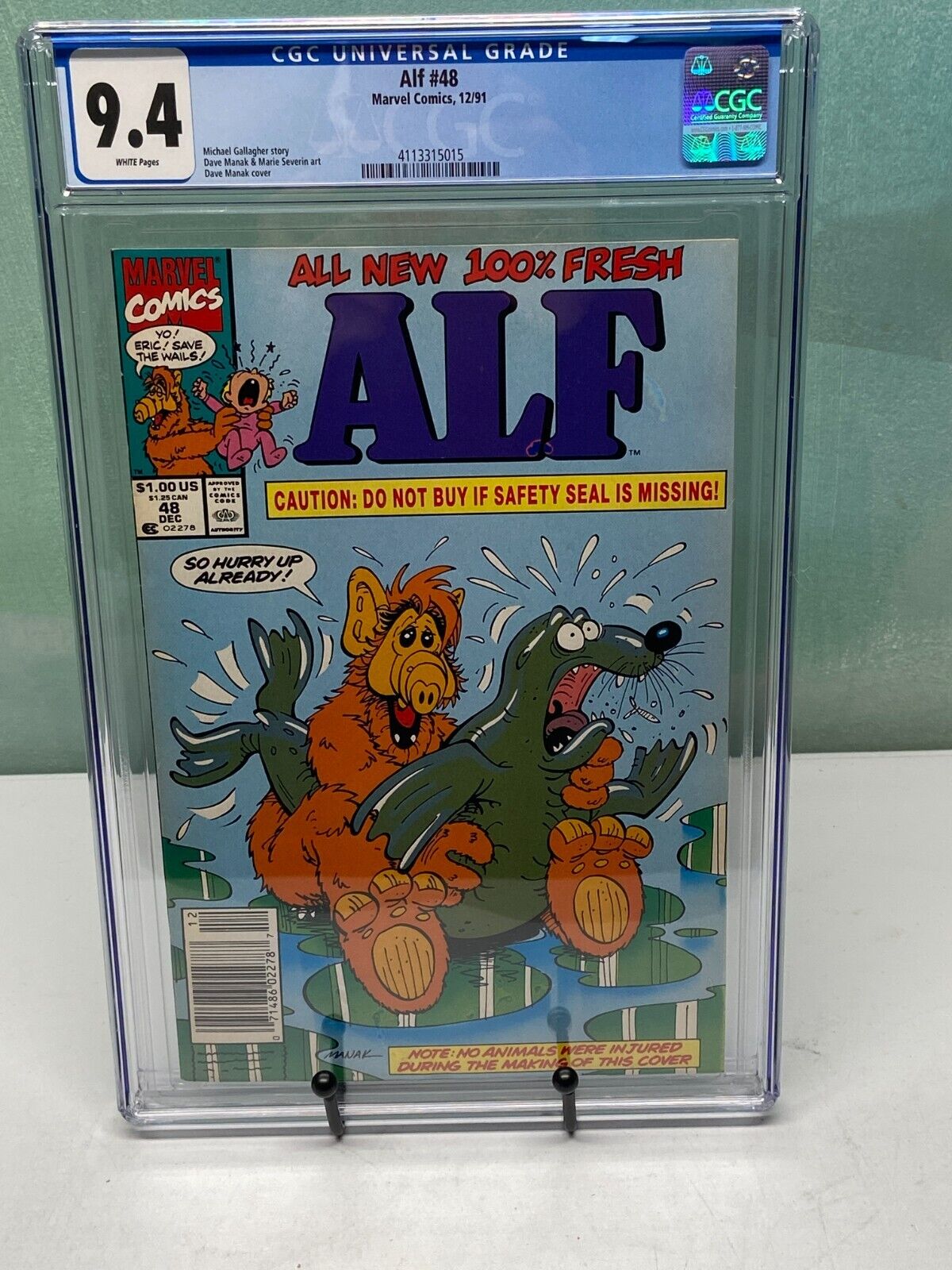 ALF 1988 48 CGC 94 NEWSSTAND White Pages Risqu Controversial Seal Cover