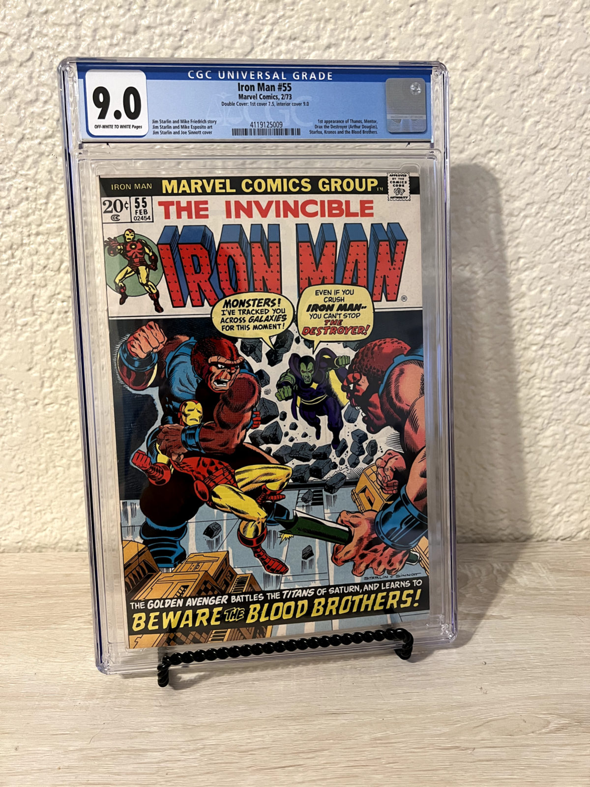 IRON MAN 55 CGC 90 EXTREMELY SCARCE DOUBLE COVER 1st Appearance THANOS GRAIL