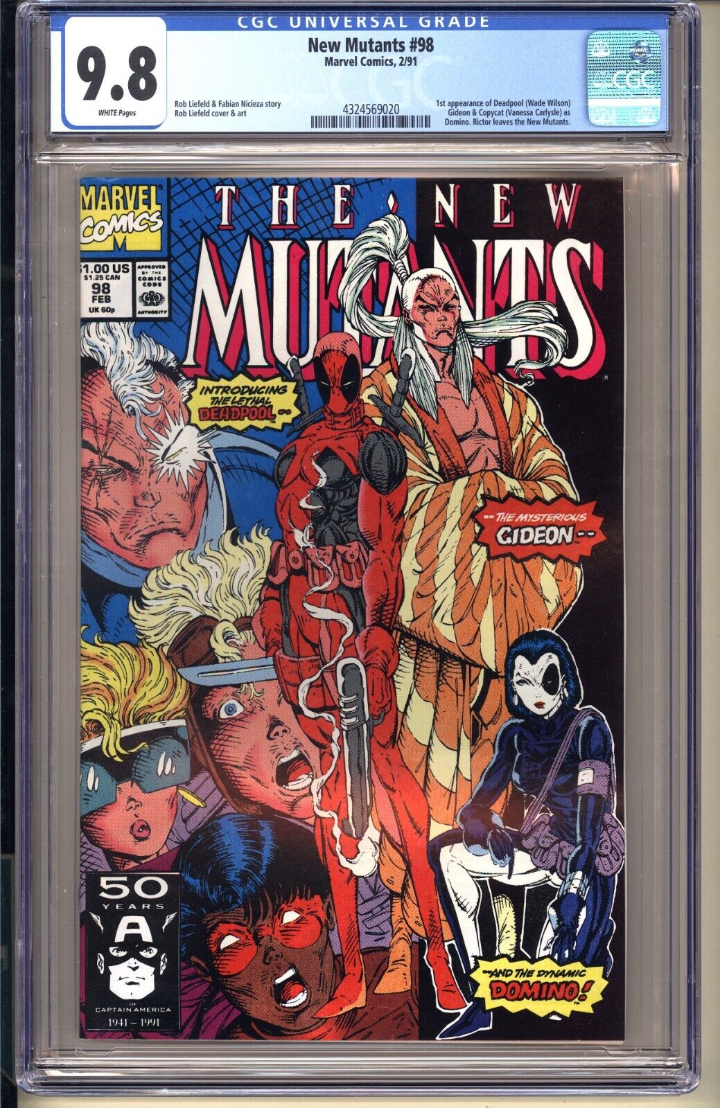 New Mutants 98 CGC 98 WP NMMT Marvel Comics 1991 1st app DEADPOOL XMen
