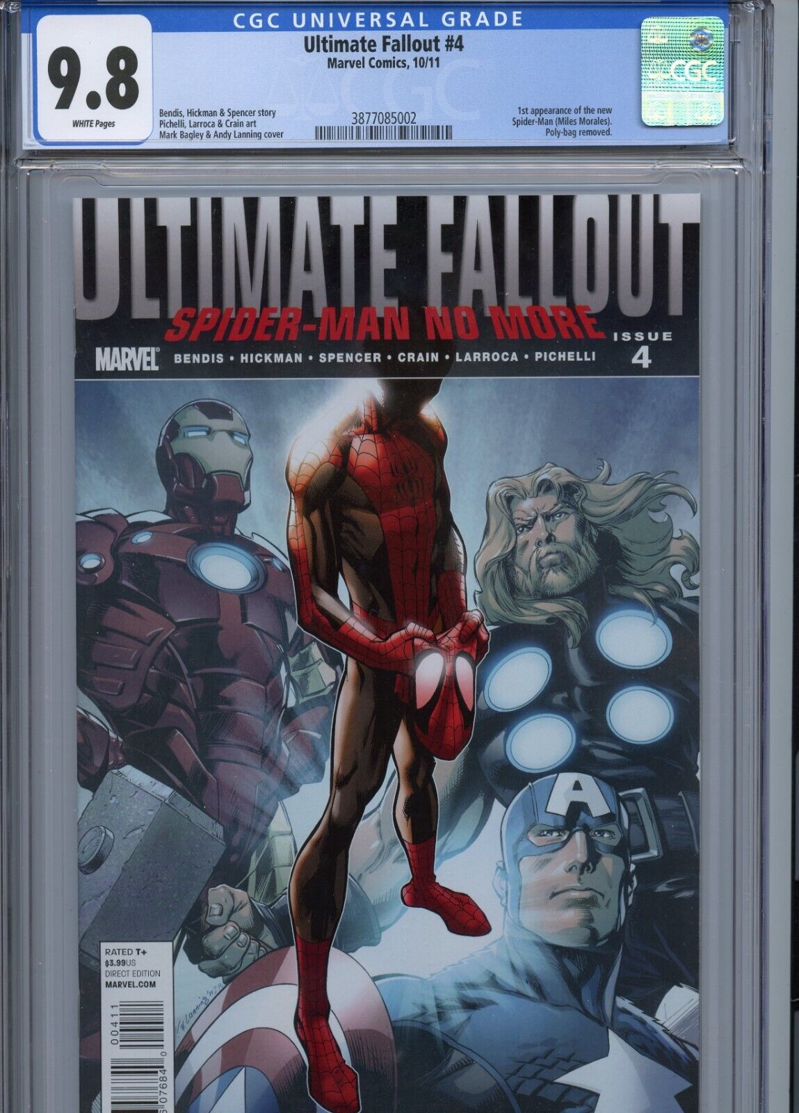 CGC 98 Ultimate Fallout 4 1st App of  New SpiderMan Miles Morales 1st Print