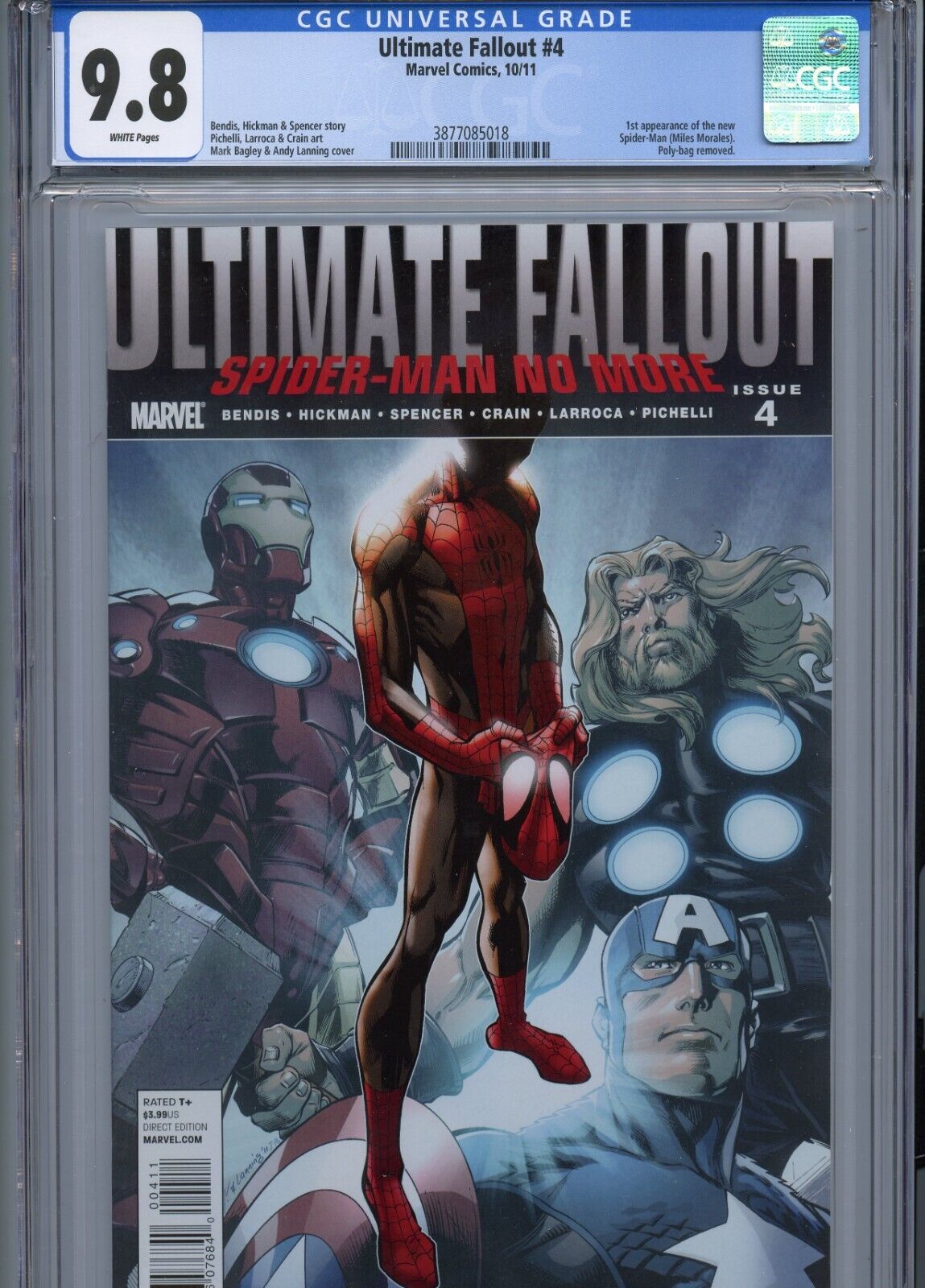 CGC 98 Ultimate Fallout 4 1st App of  New SpiderMan Miles Morales 1st Print