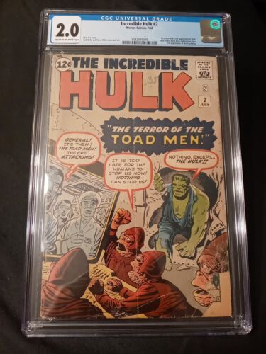 THE INCREDIBLE HULK 2 CGC 20 1962 MARVEL COMICS