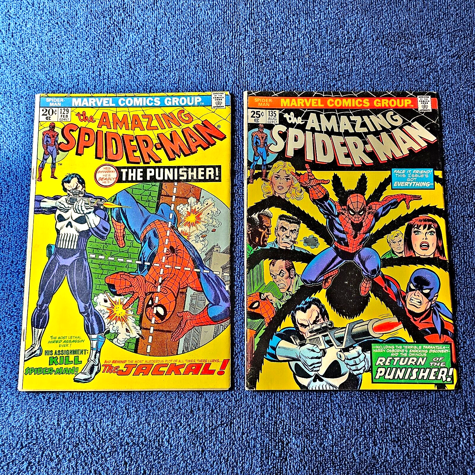 Amazing SpiderMan 129 and 135  1st and 2nd Punisher  LK  NO RESERVE