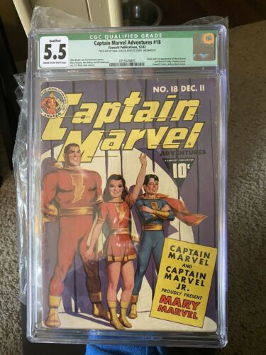 Captain Marvel Adventures 18 Cgc 55 First Mary Marvel 1942