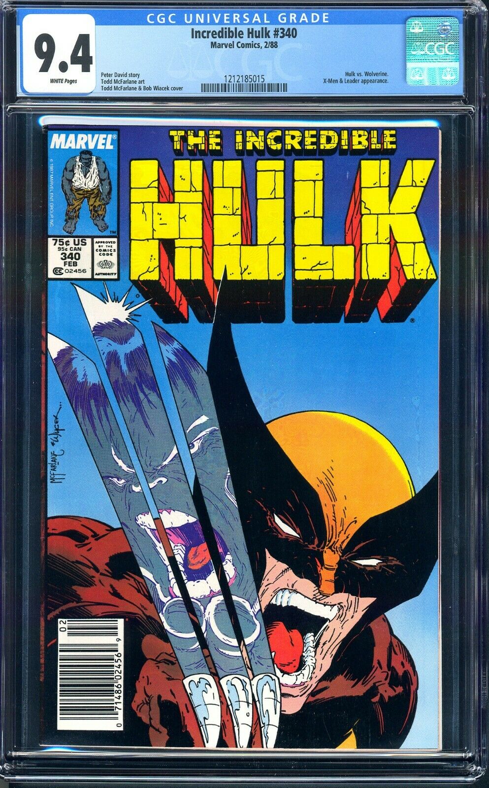 INCREDIBLE HULK 340 CGC 94 MCFARLANE WOLVERINE 181 REMATCH RARER NEWSSTANDUPC