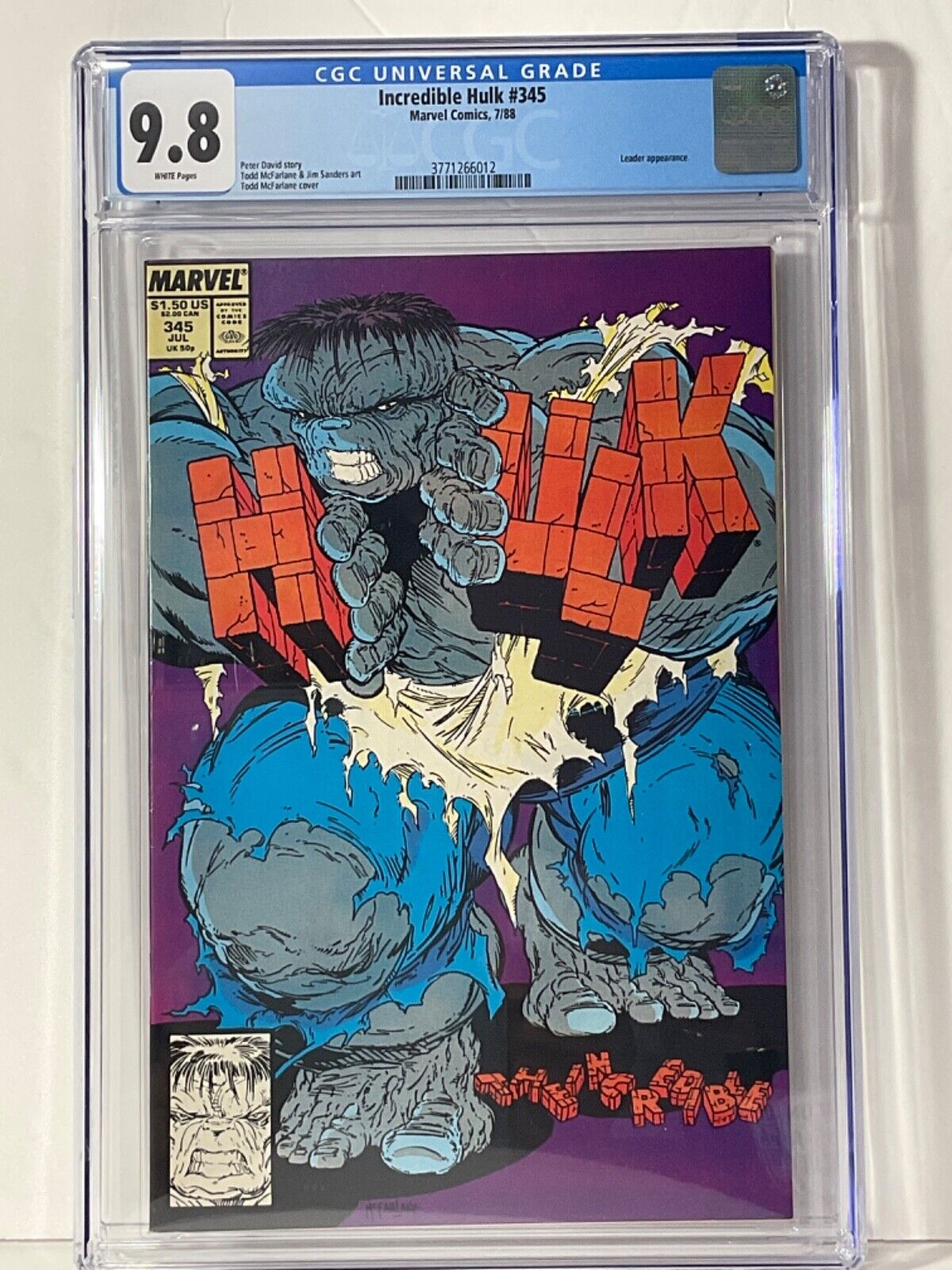 MARVEL INCREDIBLE HULK  345 1988 CGC 98 COMIC CGC NEW CASE 3771266012