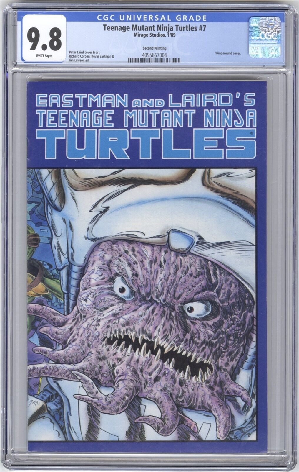 Teenage Mutant Ninja Turtles 7 2nd Print CGC 98 HI GRADE Mirage Studios Krang