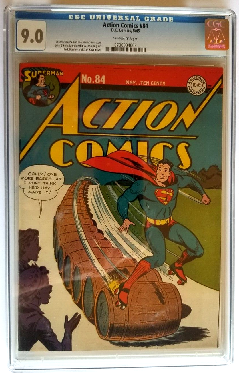 ACTION COMICS 84 CGC VFNM 90 DC 1945 2ND HIGHEST GRADED OFFWHITE PAGES
