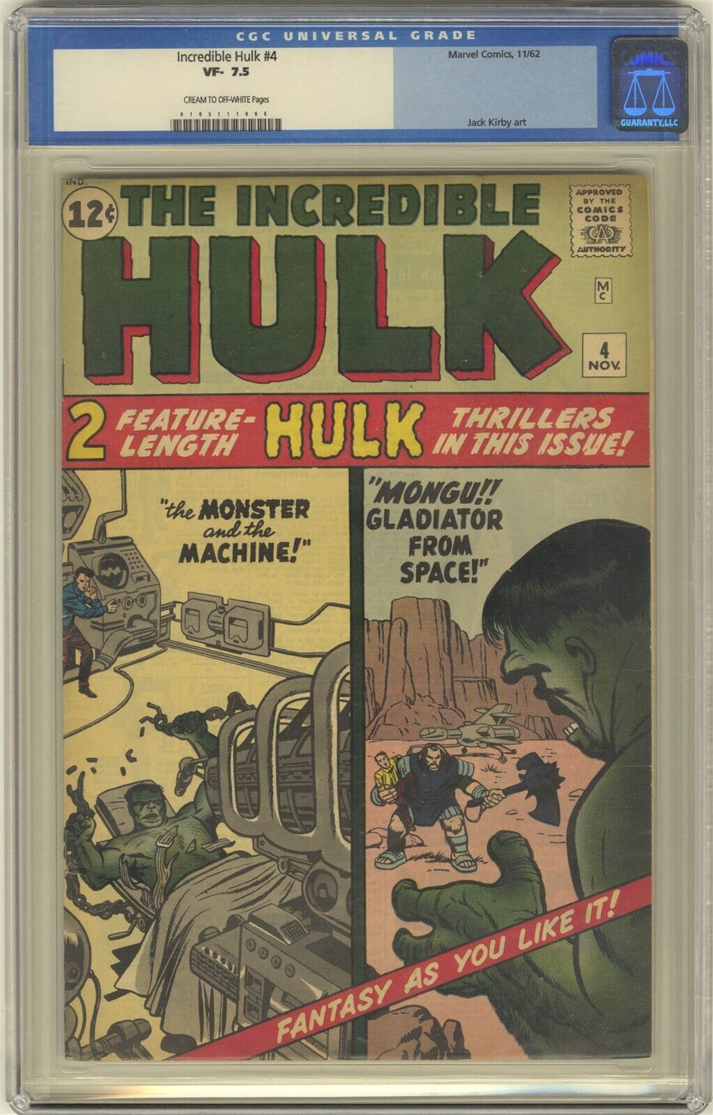 Incredible Hulk 4 CGC 75 HIGH GRADE Marvel Comic KEY Origin Retold Silver 12