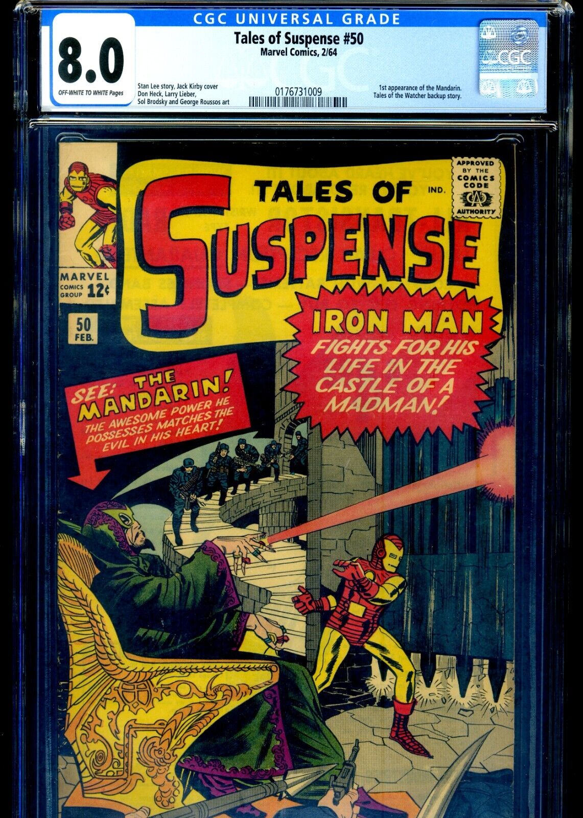 TALES OF SUSPENSE 50 CGC 80 OWWHITE  264  1ST APP MANDARIN   IRONMAN