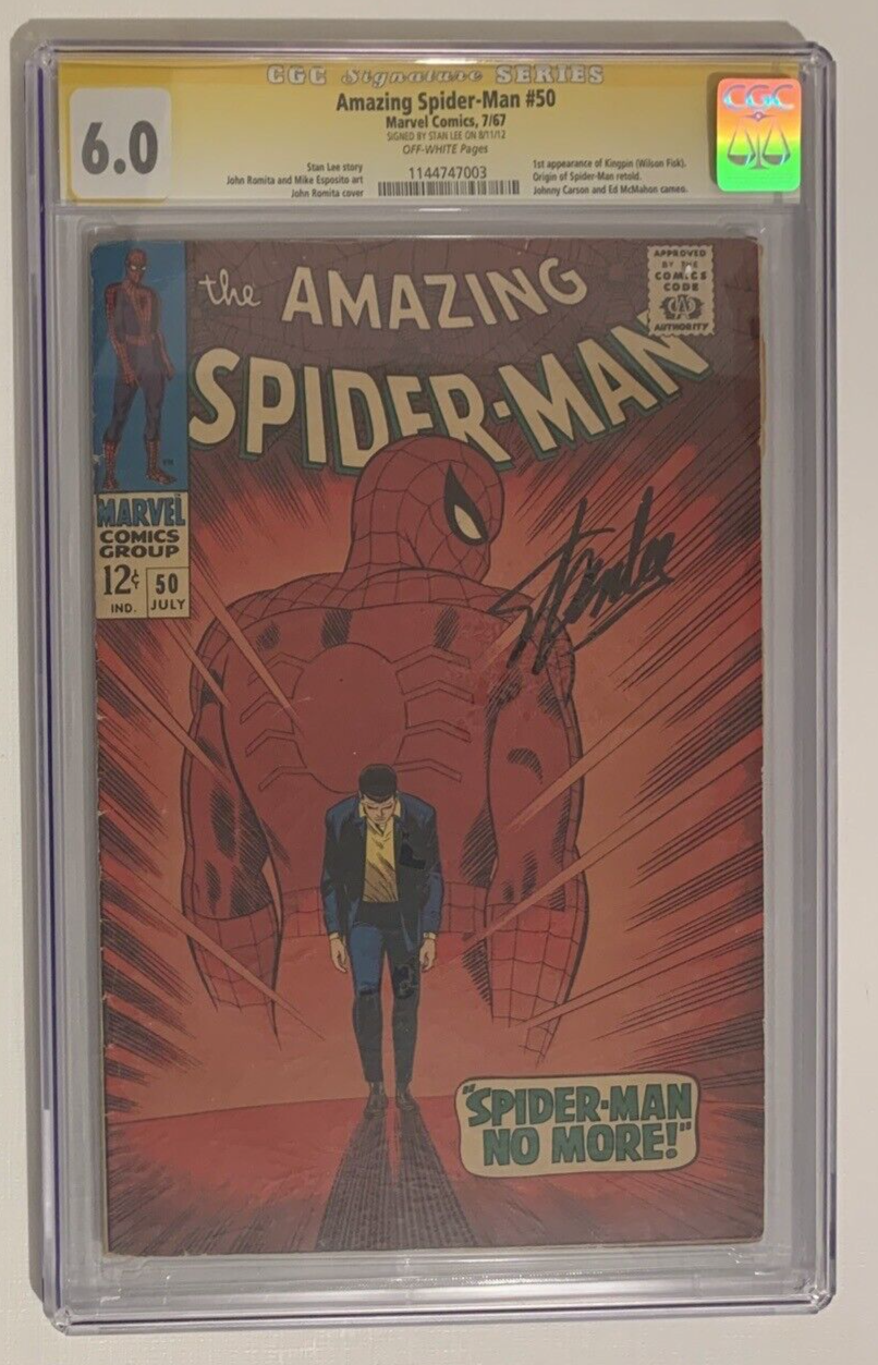 AMAZING SPIDERMAN 50 CGC 60 SS Signed by STAN LEE Marvel 1967 1st App Kingpin