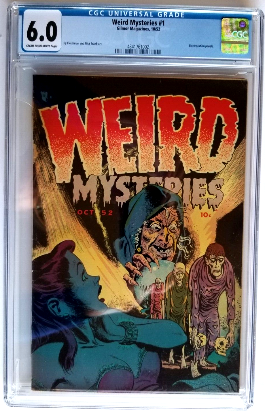 WEIRD MYSTERIES 1 CGC F 60  GILMOR 52 WITCH ZOMBIE SKULL COVER PRECODE HORROR