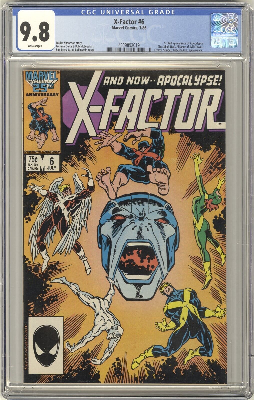 XFactor 6 CGC 98 HIGH GRADE Marvel Comic KEY 1st Full Apocalypse Appearance