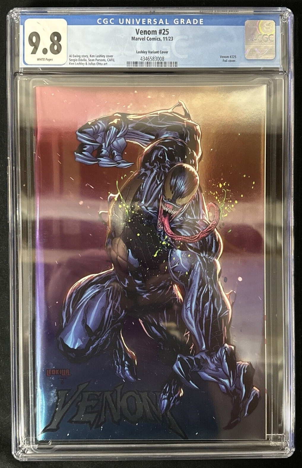 Venom 25 2023 Marvel Comics Ken Lashley Foil Variant CGC 98