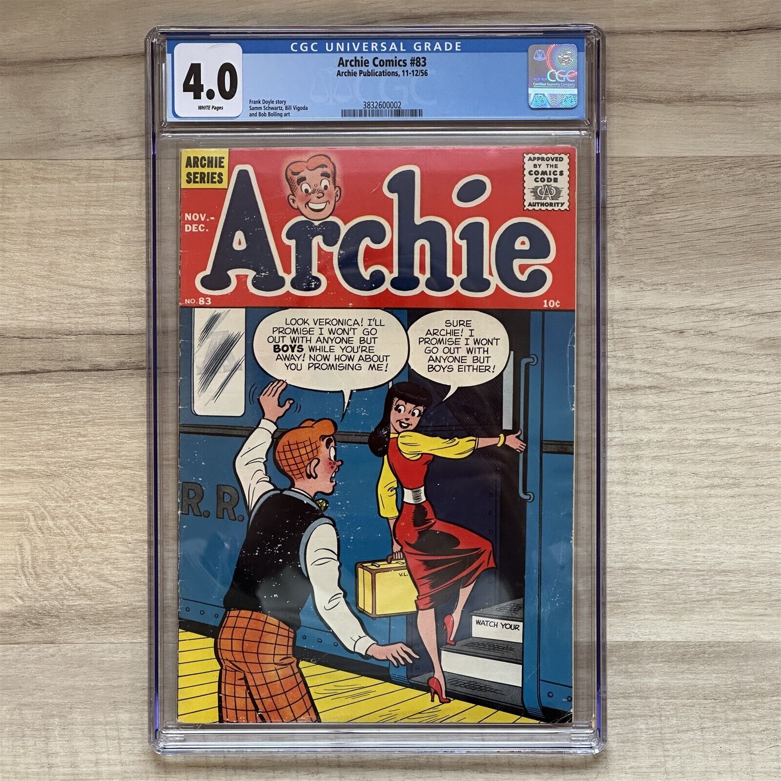 ARCHIE COMICS 83 VOL 1 1956 AMAZING VERONICA GGA CGC 40 VG WITH WHITE PAGES
