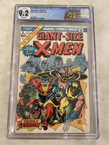 GiantSize XMen 1 CGC 92 1975 WHITE PAGES 1st Team App 2nd Wolverine