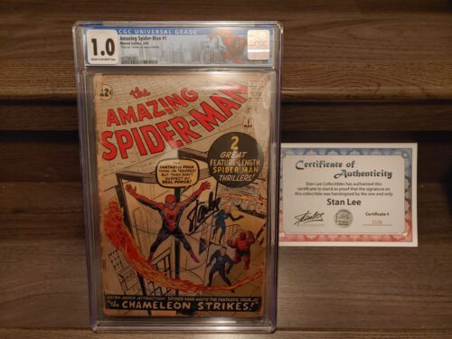 Amazing SpiderMan 1 CGC 10 First Solo Grail Key Signed by Stan Lee COA Marvel