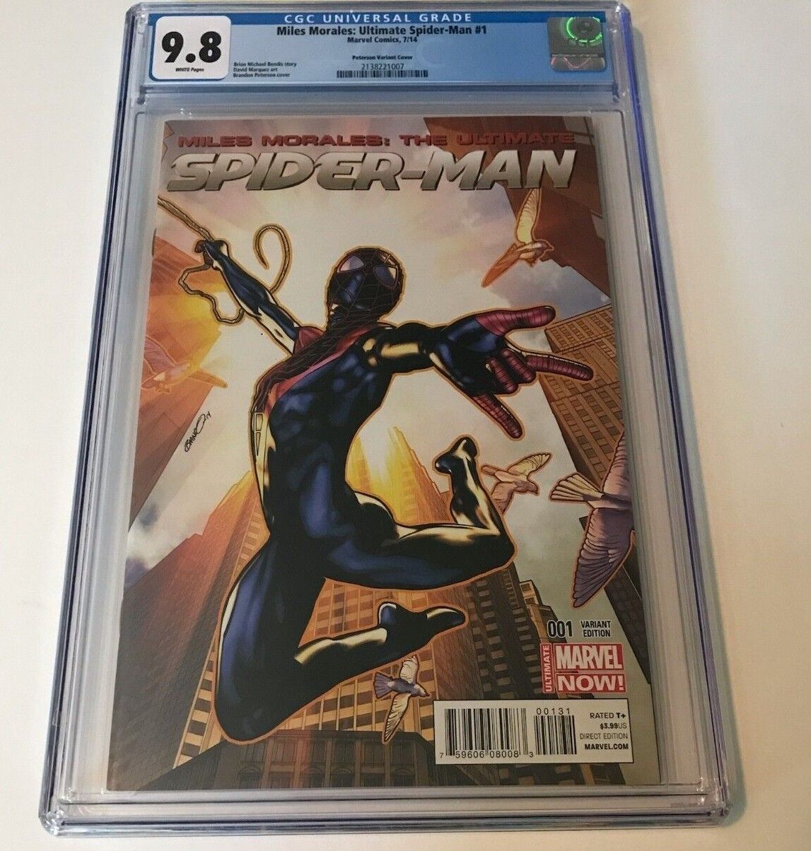 Marvel MILES MORALES ULTIMATE SPIDERMAN 1 CGC 98 PETERSON VARIANT COVER 125