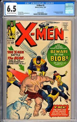 XMen 3 Very Nice 1st App Blob Silver Age Vintage Marvel Comic 1964 CGC 65