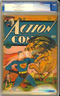 Action Comics 27 Unrestored Early Golden Age Superman DC Comic 1940 CGC 25