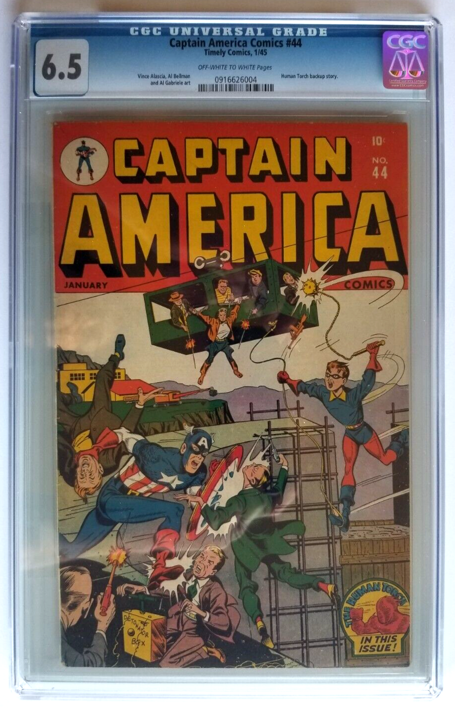 CAPTAIN AMERICA COMICS 44 CGC F 65 TIMELY 1945 ALEX SCHOMBURG COVER