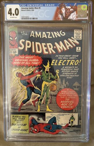 Amazing SpiderMan 9 CGC 40 1st Appearance of Electro 1964 Marvel Comic Book