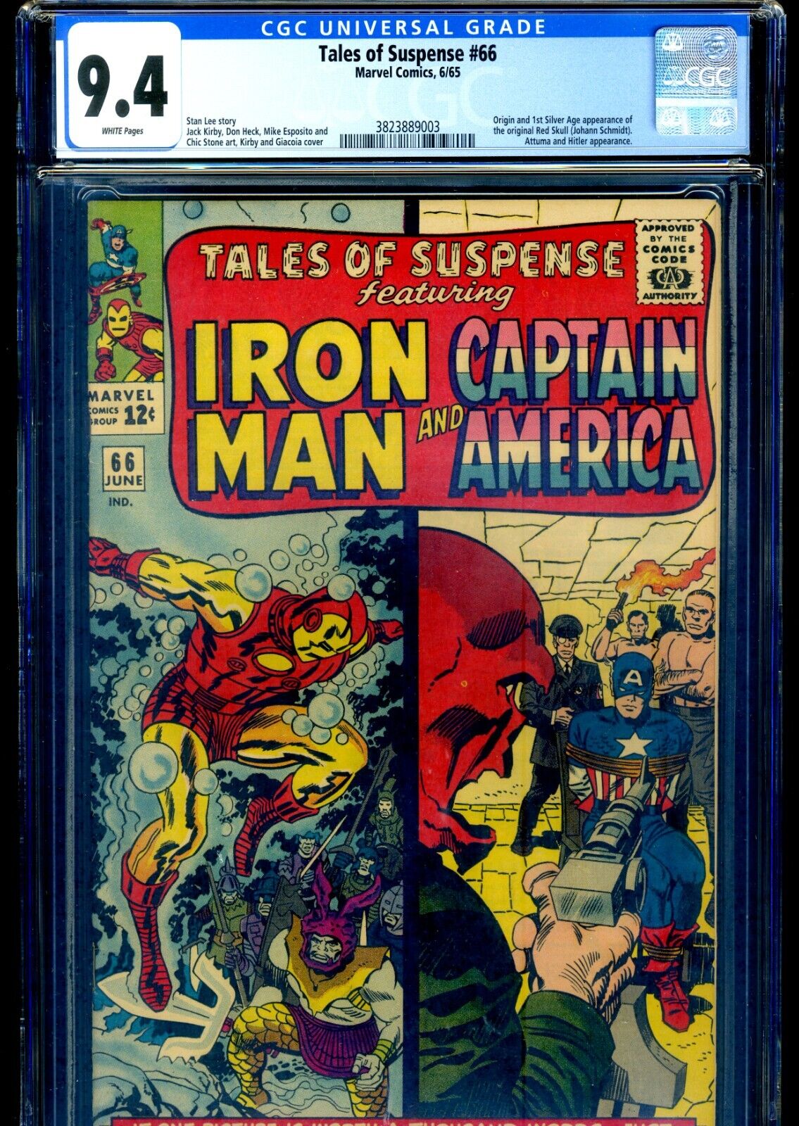 TALES OF SUSPENSE 66 CGC 94 WHITE 665  ORIGIN  1ST SA RED SKULL  ATTUMA