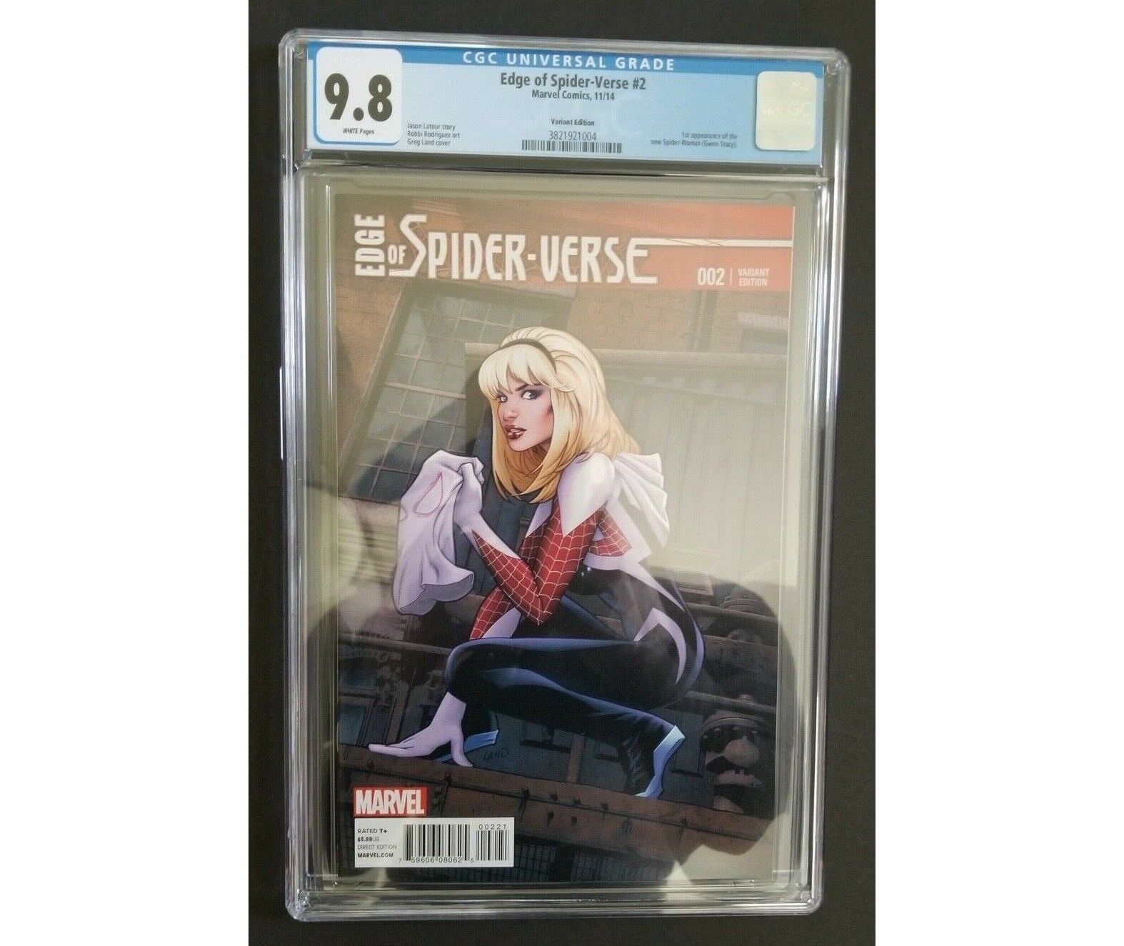 EDGE OF SPIDERVERSE 2  CGC 98 WHITE PAGES  1ST SPIDERGWEN  HORN VARIANT