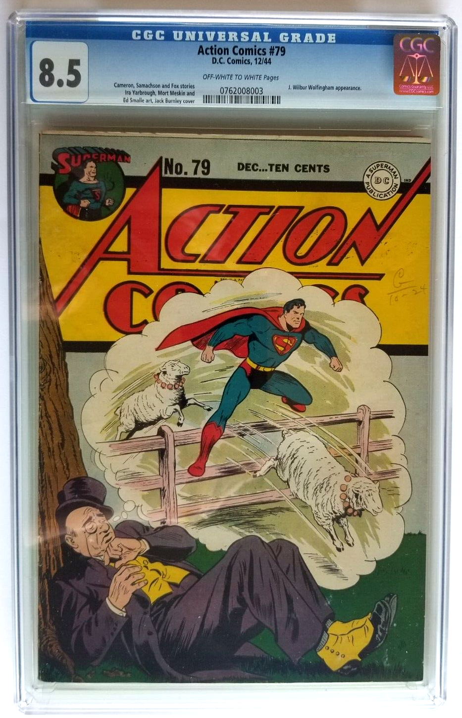 ACTION COMICS 79 CGC VF 85 DC 1944 4TH HIGHEST GRADE OFFWHITE TO WHITE PAGES