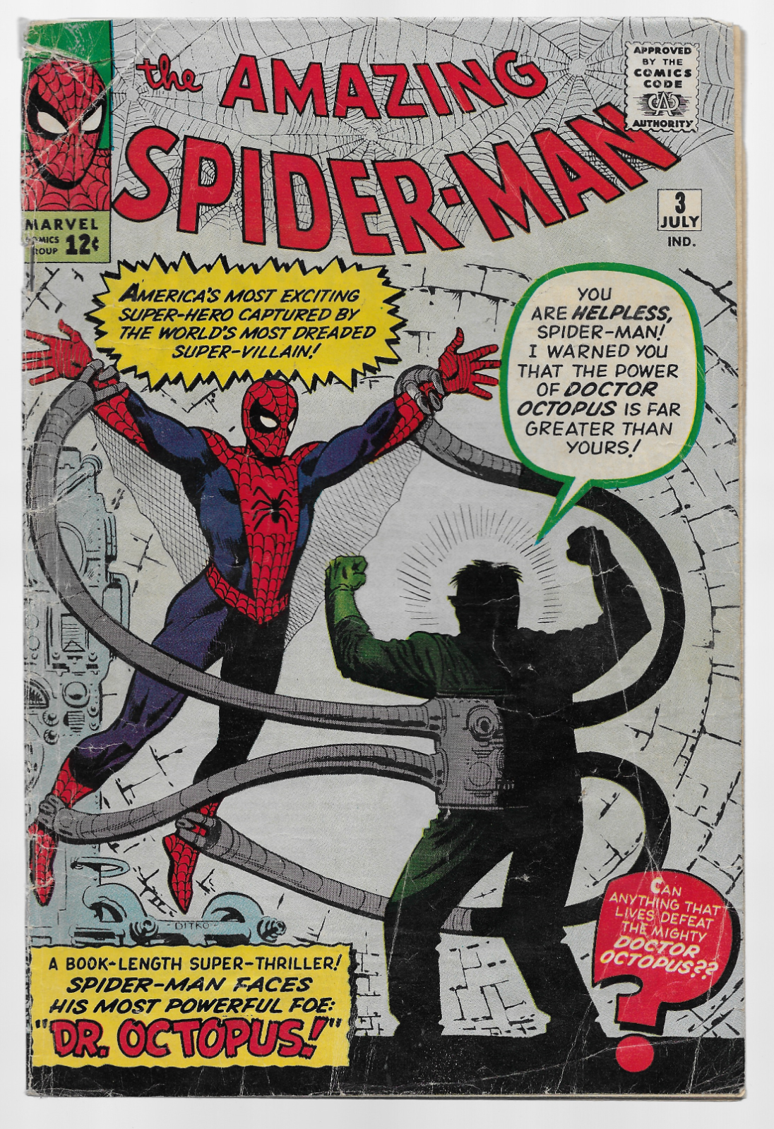 AMAZING SPIDERMAN 3 1963 First appearance and origin of Dr Octopus