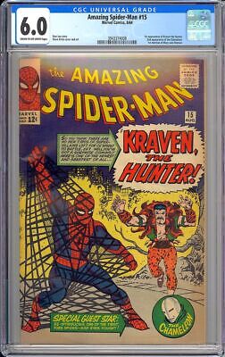 Amazing SpiderMan 15 Nice 1st App Kraven the Hunter Marvel Comic 1964 CGC 60