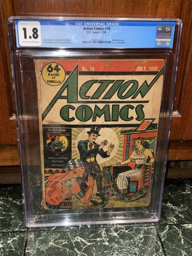 Action Comics 14 Early Golden Age Superman Zatara Cover DC Comic 1939 CGC 18