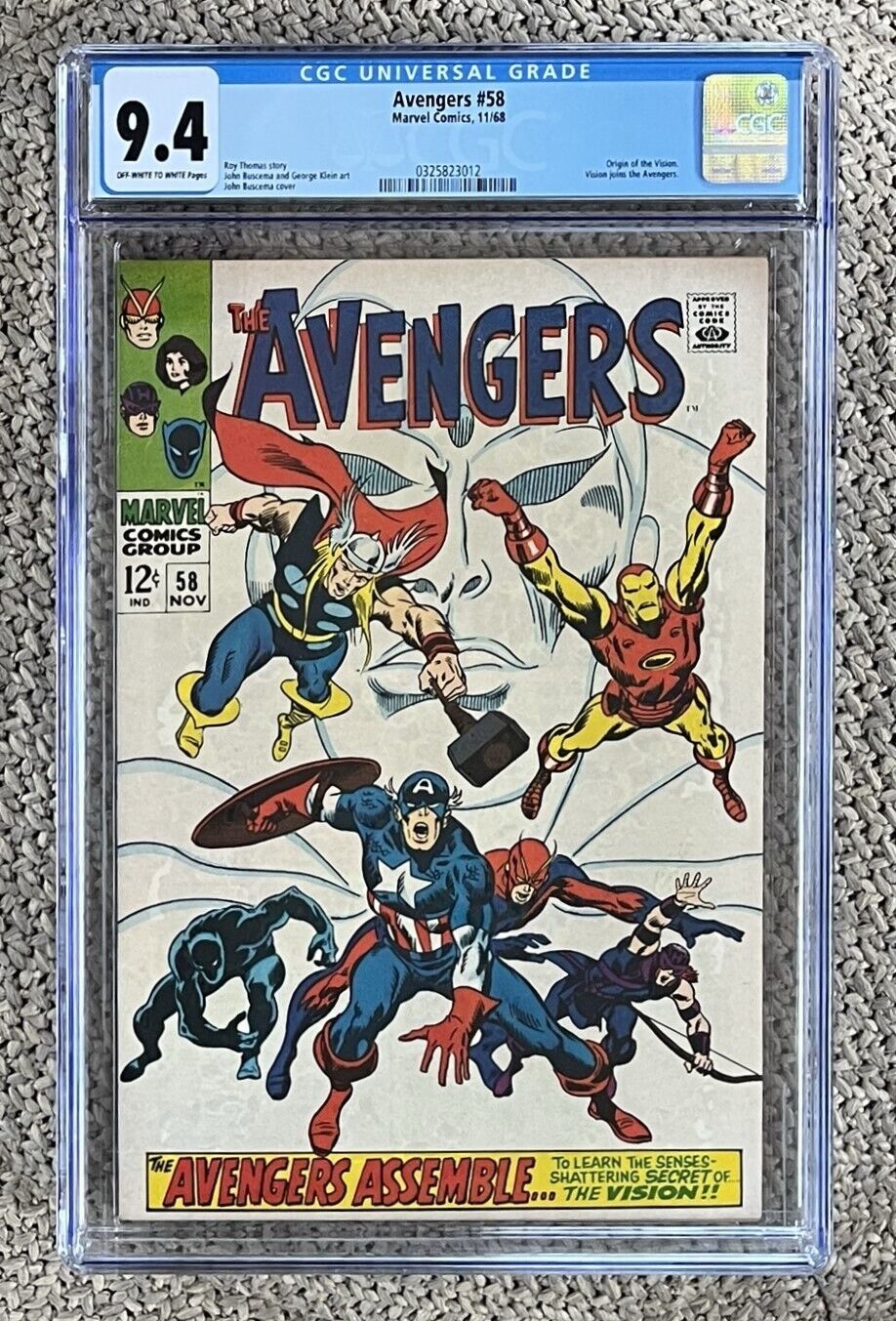AVENGERS 58 1968 CGC 94 Vision origin story Vision joins Avengers