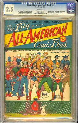Big AllAmerican Comic Book 1 Golden Age Wonder Woman Flash DC 1944 CGC 25