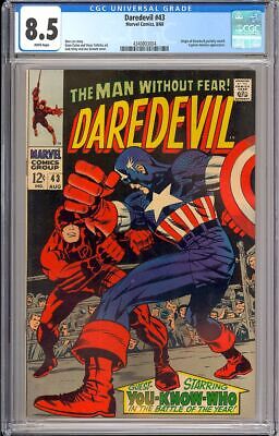 Daredevil 43 High Grade Origin Retold Captain America Marvel Comic 1968 CGC 85